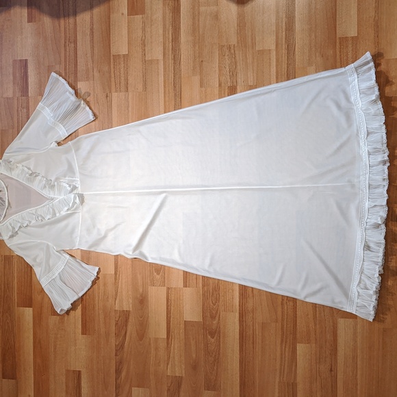 Vintage white accordion lace trimmed negligee - Picture 1 of 6